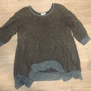 Green High Low Blouse